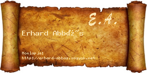 Erhard Abbás névjegykártya